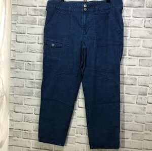 Time and Tru Women's Blue Cargo Corduroy Pants